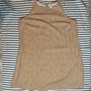 Ava and Viv Sleeveless Tan Dress with‎ White Pattern